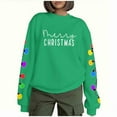 thumbnail image 2 of Maplenight Christmas Sweatshirts for Women Merry Christmas Fleece Pullover Sweatshirts Holiday Vacation Graphic Tees Tops, 2 of 7