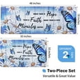 thumbnail image 2 of Butterfly Kitchen Rugs Set of 2 Kitchen Mats for Floor Farmhouse Anti Fatigue Mats for Kitchen Floor, Daisy Kitchen Rugs Non Slip Washable Standing Floor Mats, 18'''' x 30'''' + 18'''' x 48'''', Blue, 2 of 6