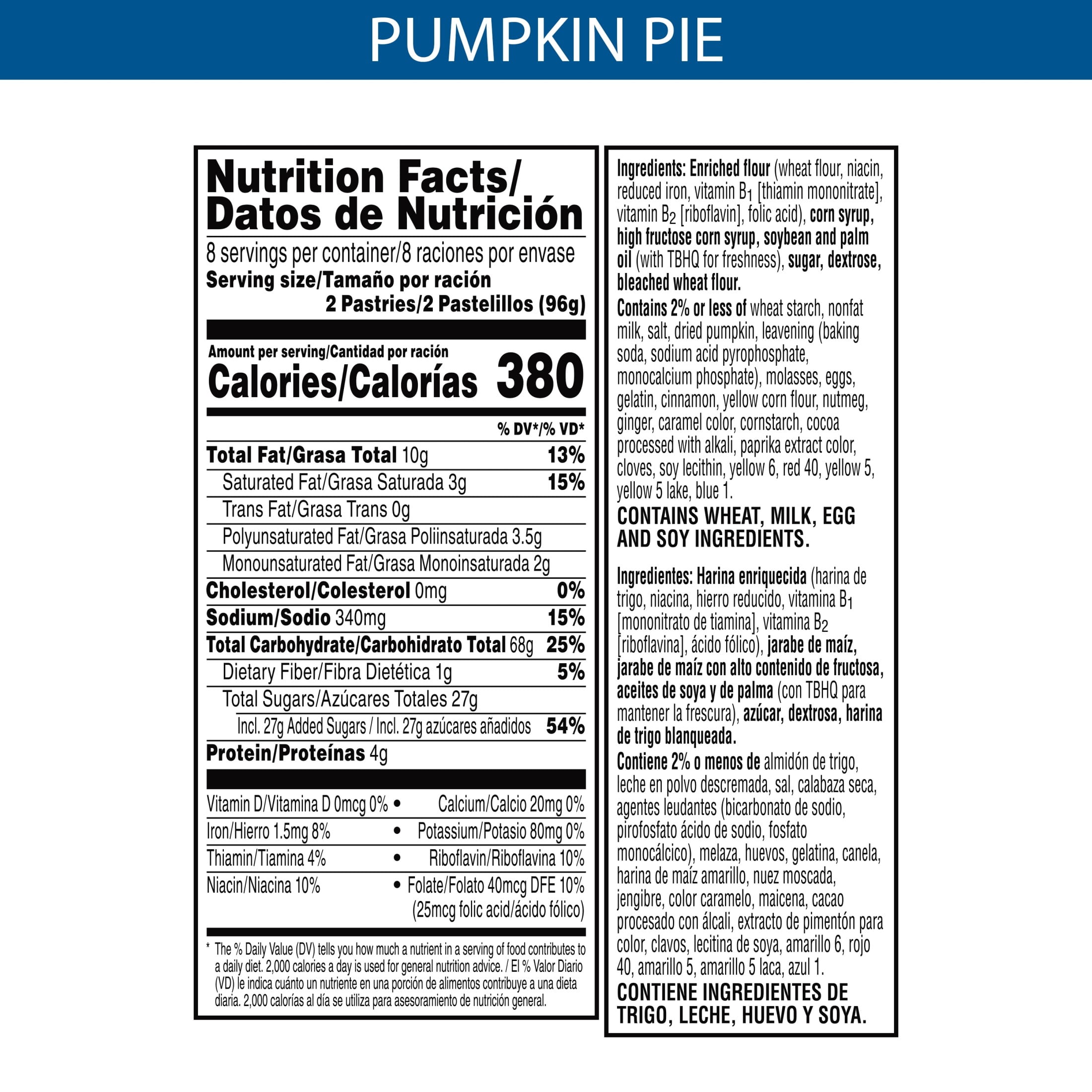 Pop-Tarts Frosted Pumpkin Pie Toaster Pastries, Breakfast Foods, Shelf-Stable, 27 oz (16 Count)