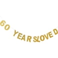 thumbnail image 3 of 1 Pieza 70,60,80 Amorado de Arpillera de Color Dorado para Cumple Paquete - otros + Golden 60 yotijar Aniversario cumpleaños banner, 3 of 10