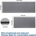 thumbnail image 2 of Behome 2 Pack Kitchen Mats, Cushioned Anti Fatigue Rugs, Non-Slip Waterproof Comfort Standing Mats for Kitchen, Office, and Floor, 17.3"x30"+17.3"x47", Grey, 2 of 7