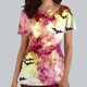 thumbnail image 2 of Tops Cortos para las Mujeres, Halloween Impreso en Cuello en V con Bolsillo, Moda Casual Manga Corta, 2 of 5