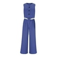 thumbnail image 6 of Wensltd Womens Solid Color V-neck Sleeveless Vest High Waisted Wide Leg Pants Set, 6 of 8