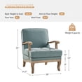 thumbnail image 4 of Tina's Home Mid-Century Modern Accent Chair Upholstered Armchair with Solid Wood Legs, Removable Cushion Comfy Reading Chair for Living Room Bedroom, Blue, 4 of 10