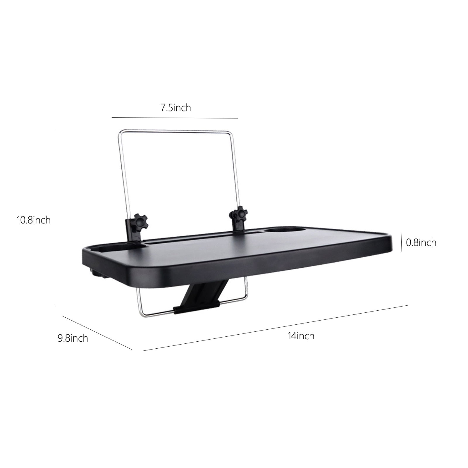 Foldable Car Seat Back Tray with Phone Mount, Hanging Car Steering Wheel Desk for Food Dining Drink Laptop, Portable Vehicle Travel Organizer for Work Eating Entertainment