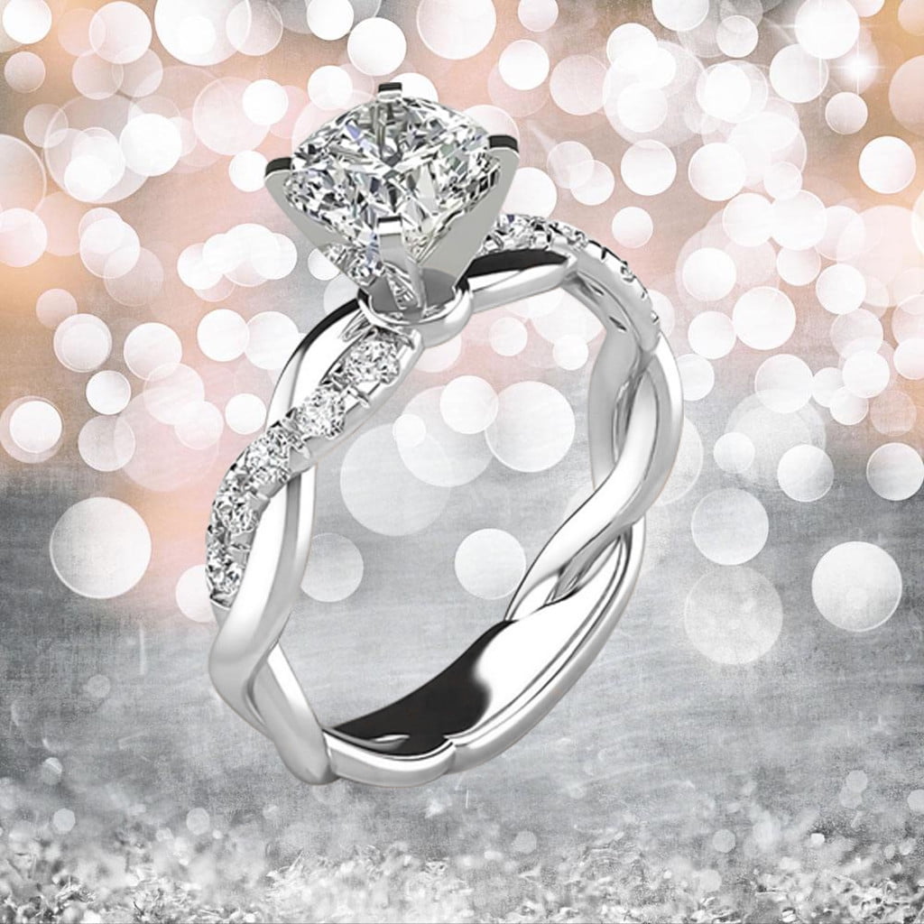 Womens Vintage Beautiful Diamond Silver Engagement Wedding Band Ring | eBay