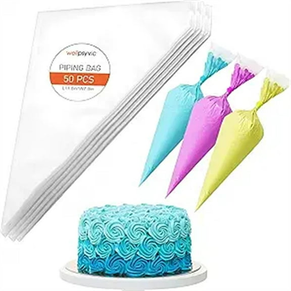 Piping Bags,50pcs 12 Inch Anti Burst Disposable Cake D rating Bags,Non-Slip Pastry Bags-I for Cakes,Cream Frosting and Cookie D rating