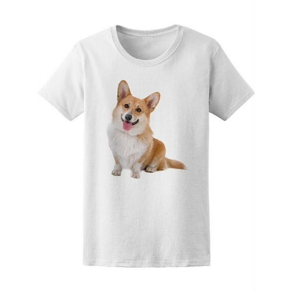 Cute Welsh Corgi Sitting T-Shirt Women -Image by Shutterstock, Female Large