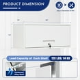 thumbnail image 6 of AUHUP Steel Wall Cabinet, Metal Wall Mounted Storage Cabinet Organizer for Garage, Office, Kitchen, White, 32"W x 14"H x 13"D, 6 of 7