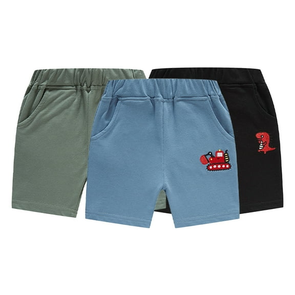 KYAIGUO Toddler Kids Boys Girls Elastic Shorts Pants Baby Summer Casual Pants Quarter Pants Cotton Cartoon Print Casual Athletic Pants for 1-10Years