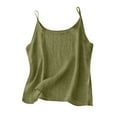 thumbnail image 2 of Chiccall Linen Tank Tops for Women Casual Summer Gauze Shirt Basic Sleeveless Layering Camisoles Beach Vacation Clothes Army Green L, 2 of 6