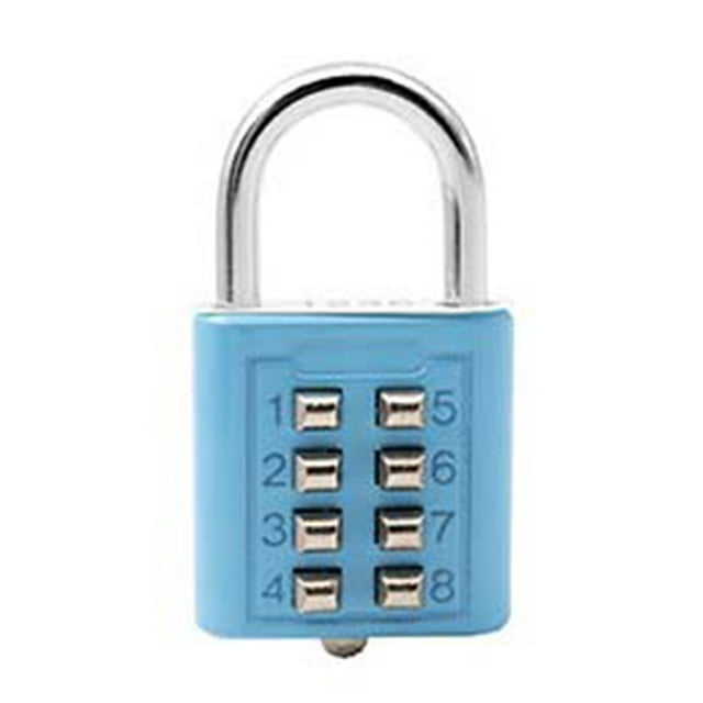 Padlock for Locker Combination Thick Push Button Lock with 8 Digits Combination Zinc Alloy Body for Holes within 5.5mm Diameter