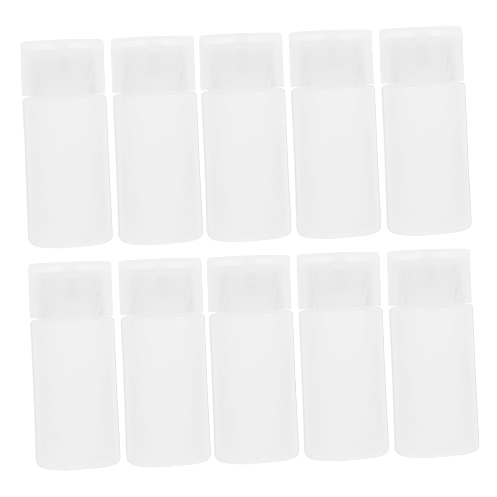 Set of 3 Flip Top Squeeze Bottle Shampoo Bottles Travel Toiletries White
