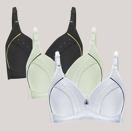 LLYWEY Wire-Free Bra on Clearance Bra Senior Ladies Tie-Front Bra Style-720 Women Molded Cup Bra Feature Adult Female Nursing Sports Bras Multicolor 46B