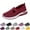 Wine_02, variant on Willtoo Women's Woven Orthopedic Breathable Soft Shoes Go Walking Slip on Diabetic Foam Shoes Hands Free Slip in Sneakers Arch Support Khaki