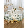 thumbnail image 5 of Eucalyptus Leaf Sunflower Round Tablecloth 60 inches Watercolor Plants Farmhouses Waterproof Oil-Proof Table Cloth Round Table Cover for Holiday Party Picnic Dinner Decor Indoor and Outdoor Use, 5 of 9