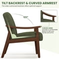thumbnail image 6 of Yaheetech Set of 2 Mid-Century Modern Corduroy Upholstered Accent Armchairs, Dark Green, 6 of 7