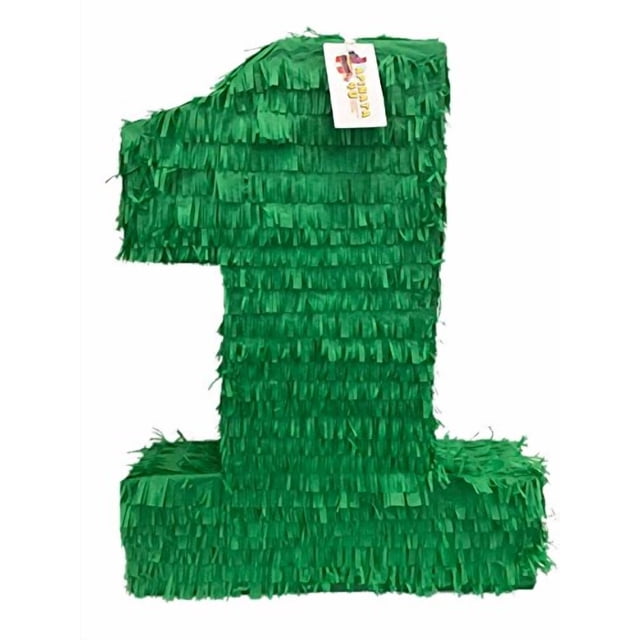 APINATA4U 20" Tall Solid Dark Green Number One Pinata First Birthday DYI Decoration
