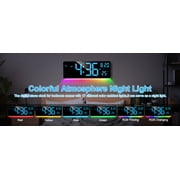 XREXS Digital Wall Clock Large Display, 16.5 LED Wall Clock with 6 Color Changes Night Lights, Auto DST, Count Up/Down Timer Clock with Remote Control for Living Room Bedroom Office Wall Decor