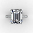 thumbnail image 3 of HeartsAndYou 3.2ct Emerald Cut Moissanite Accents Solitaire Proposal Ring 18k White Gold over Silver, 3 of 8