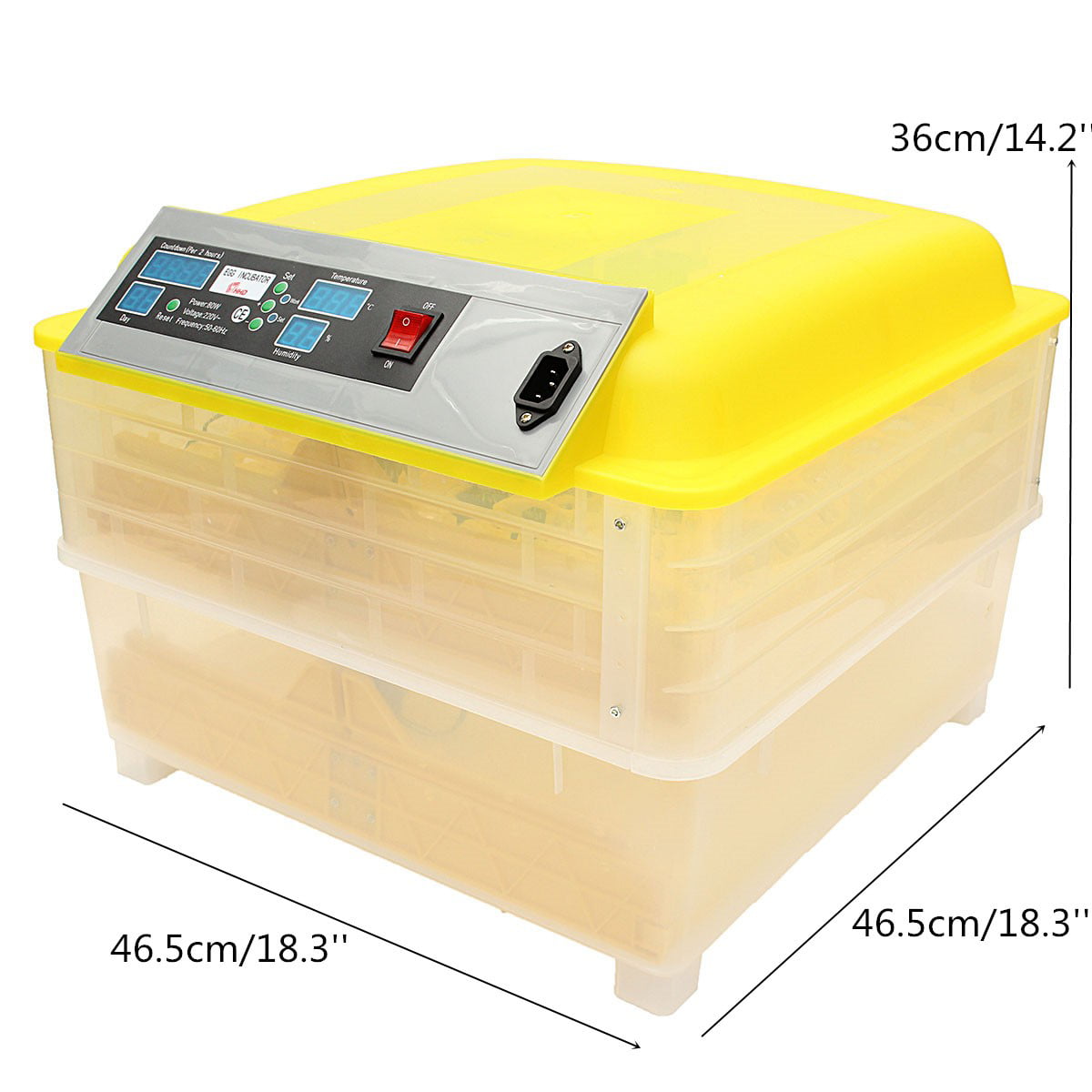 110V Auto Poultry Incubator 96 Eggs Capacity Hatcher Turning Temperature Control 