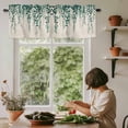 thumbnail image 5 of Tree Branch Leaf Window Valance Curtain Green Plant Rod Pocket Short Curtain for Living Room, Bedroom & Kitchen Window Decor 60x18in, 5 of 8