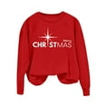 thumbnail image 5 of Christmas Sweatshirts for Women ，Womens Fall Winter Thermal Sweatshirts Round Neck Tops Long Sleeve Sweatshirt Pullover Sweater Blouses Merry Christmas Print Clothes, 5 of 5