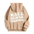 thumbnail image 4 of Make Crowded Women's Hooded Sweatshirt Cozy Pullover with Front Pocket for Casual Streetwear Fashion, 4 of 5