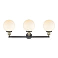 thumbnail image 3 of Innovations Lighting  Beacon 3 Light 32" Bath Vanity Light Black Antique Brass/Matte White, 3 of 5
