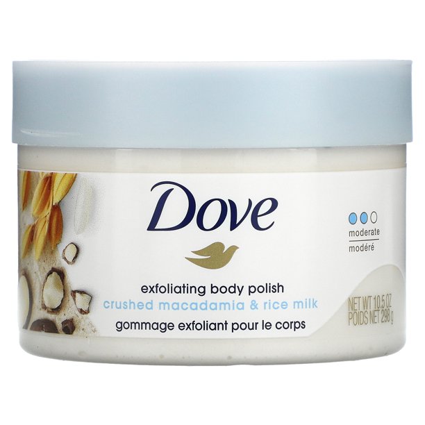 Dove, Exfoliating Body Polish, Crushed Macadamia Rice Milk, 10.5 oz