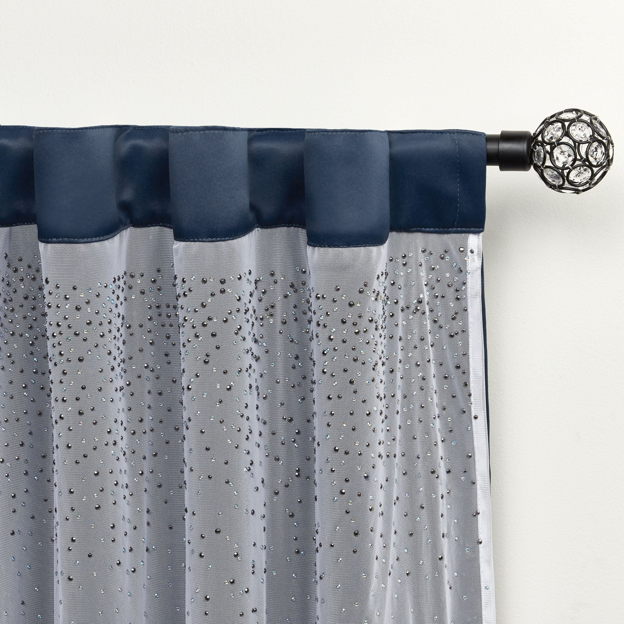 Exclusive Home Luminous Room Darkening Blackout Hidden Tab Top Curtain Panels, 52"x84", Blue, Set of 2