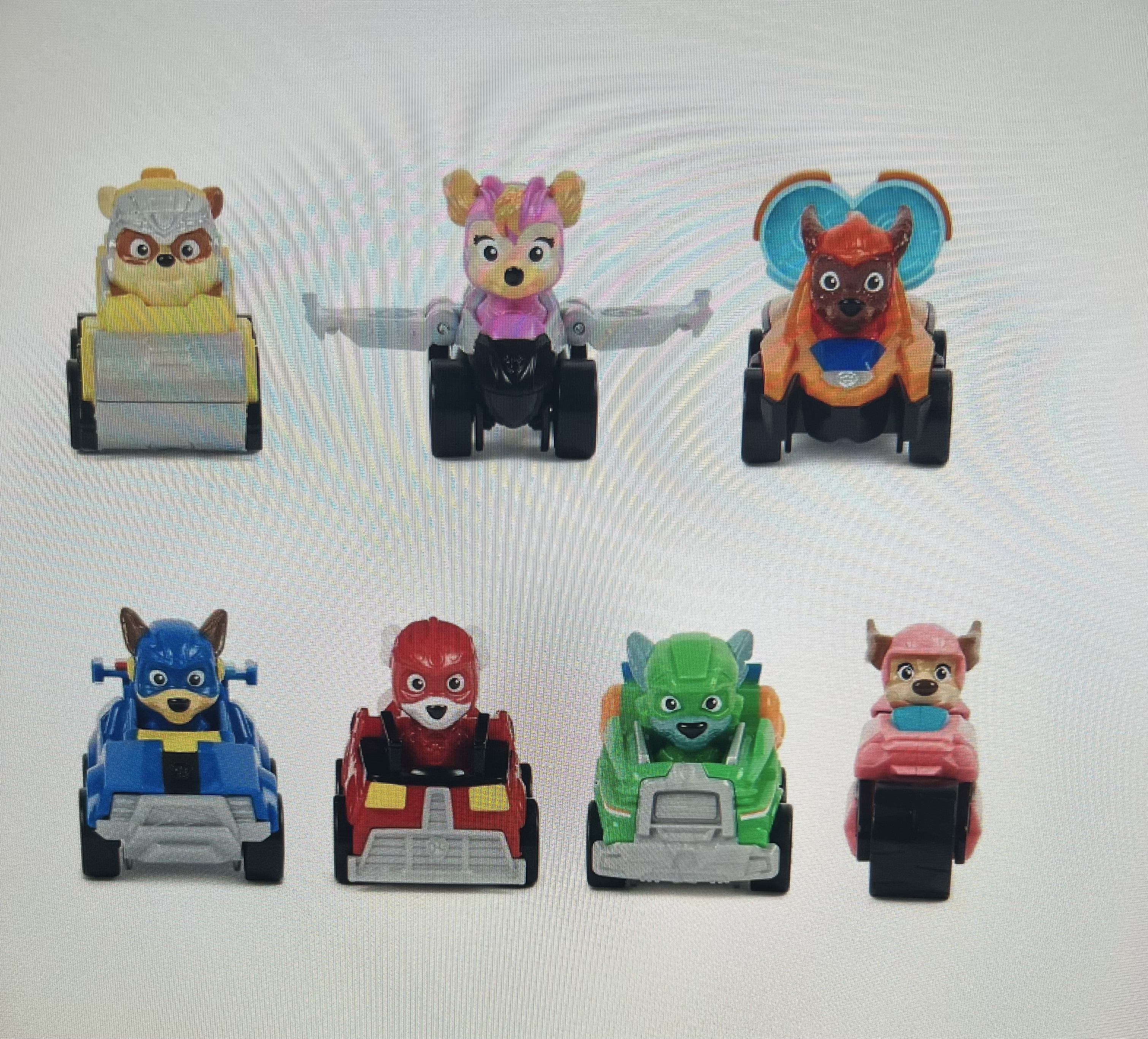 PAW Patrol Pup Squad 7pk Toy Vehicles, the mighty movie vehicle set