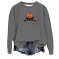 thumbnail image 3 of IDOCLOTHES Halloween Sweatshirt Women Dressy Casual Black Cat Pumpkin Printed Long Sleeve Halloween Sweaters for Women Going Out Tops Womens Fall Fashion Clothing Grey, S, 3 of 3