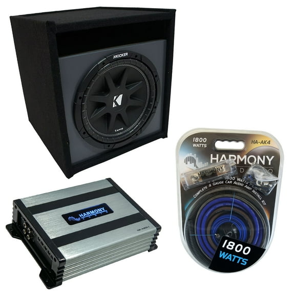 Universal Car Stereo Paintable Ported 12" Kicker Comp C12 Sub Box HA-A400.1 Amp