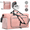 Pink, variant on DAKOMM 65L Travel Duffle Bag with Shoes Compartment, Weekender Overnight Bag for Women Men, Foldable Travel Duffel Bag Sports Tote Gym Bag Hospital Mom Tote Bag for Labor and Delivery Black