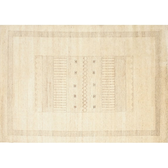 Ahgly Company Indoor Rectangle Contemporary Golden Blonde Gold Solid Area Rugs, 4' x 6'