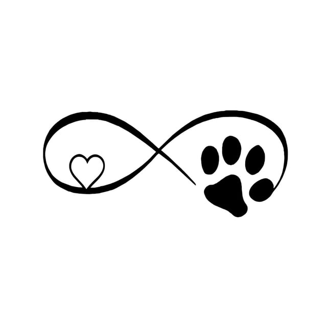 ziyahi Easy To Attach Car Stickers For Dog And Cat Owners Waterproof Decals Love Paw Reflective Universal black color 1Set