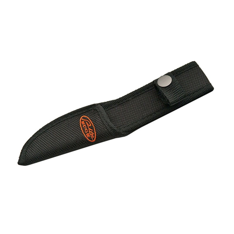 SZCO 8" Black and Zebrawood Hunter Knife, Stainless Steel Fixed Blade with Stainless Bolster, Traditional Outdoor Survival and Hunting Tool with Nylon Sheath
