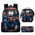 thumbnail image 2 of Conjunto de mochila infantil de 3 piezas con diseños de jugadores de fútbol para el colegio., 2 of 5