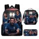 thumbnail image 2 of Conjunto de mochila infantil de 3 piezas con diseños de jugadores de fútbol para el colegio., 2 of 5