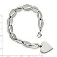 thumbnail image 4 of Lex & Lu Chisel Stainless Steel Polished Heart Bracelet, 4 of 4