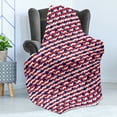 thumbnail image 4 of Whale Soft Flannel Fleece Throw Blanket, Abstract Nautical Waves with Blue Fishes Aquatic Life Baby Pattern, Cozy Plush for Indoor and Outdoor Use, 60" x 80", Dark Coral Navy Blue, by Ambesonne, 4 of 5