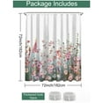 thumbnail image 3 of Afuly Floral Shower Curtain for Bathroom Colorful Flowers Pink Wildflower Plants Decor Nature Shower Curtains with Hooks, 72 x 72 inch, 3 of 10
