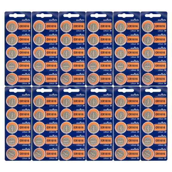 60PACK MURATA CR1616 1616 Lithium Coin Watch Battery 3V - Exp Date: 2021