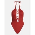 thumbnail image 6 of Hot Girl Summer by Megan Thee Stallion Women’s and Women's Plus Summer Stallion Lace Up One-Piece Swimsuit, Sizes XS-3X, 6 of 6