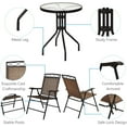 thumbnail image 6 of PRZL 3-Piece Bistro Set, Patio Dining Furniture Set, Round Textured Glass Tabletop w/Umbrella Hole, Outdoor Conversation Set for Backyard Garden Poolside(Beige), 6 of 10