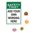 thumbnail image 4 of Safety First Add Your Own Wording Here Novelty Display Outdoor Indoor Unique Aluminum Metal Sign 8"x12", 4 of 5