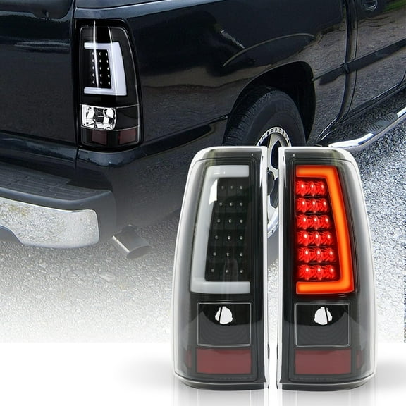 LED Tail Lights Assembly Compatible with 1999 2000 2001 2002 2003 2004 2005 2006 Chevy Silverado 1500 2500 & 99-02 GMC Sierra 1500 2500 3500 Pickup Truck Replacement Taillights Tail Lamps