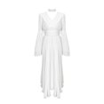 thumbnail image 1 of Women's Elegant V-neck Long Dress French Style Puff Long Sleeves Dress for Banquet Parties, 1 of 5