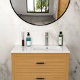 thumbnail image 3 of Modern Bathroom Vanity 32" x 18" White Rectangular Single Vanity Top with 1 Faucet Hole and Overflow(Sink Only), a spacious left countertop for maximum storage convenience,Wooden Bathroom Vanity, 3 of 11